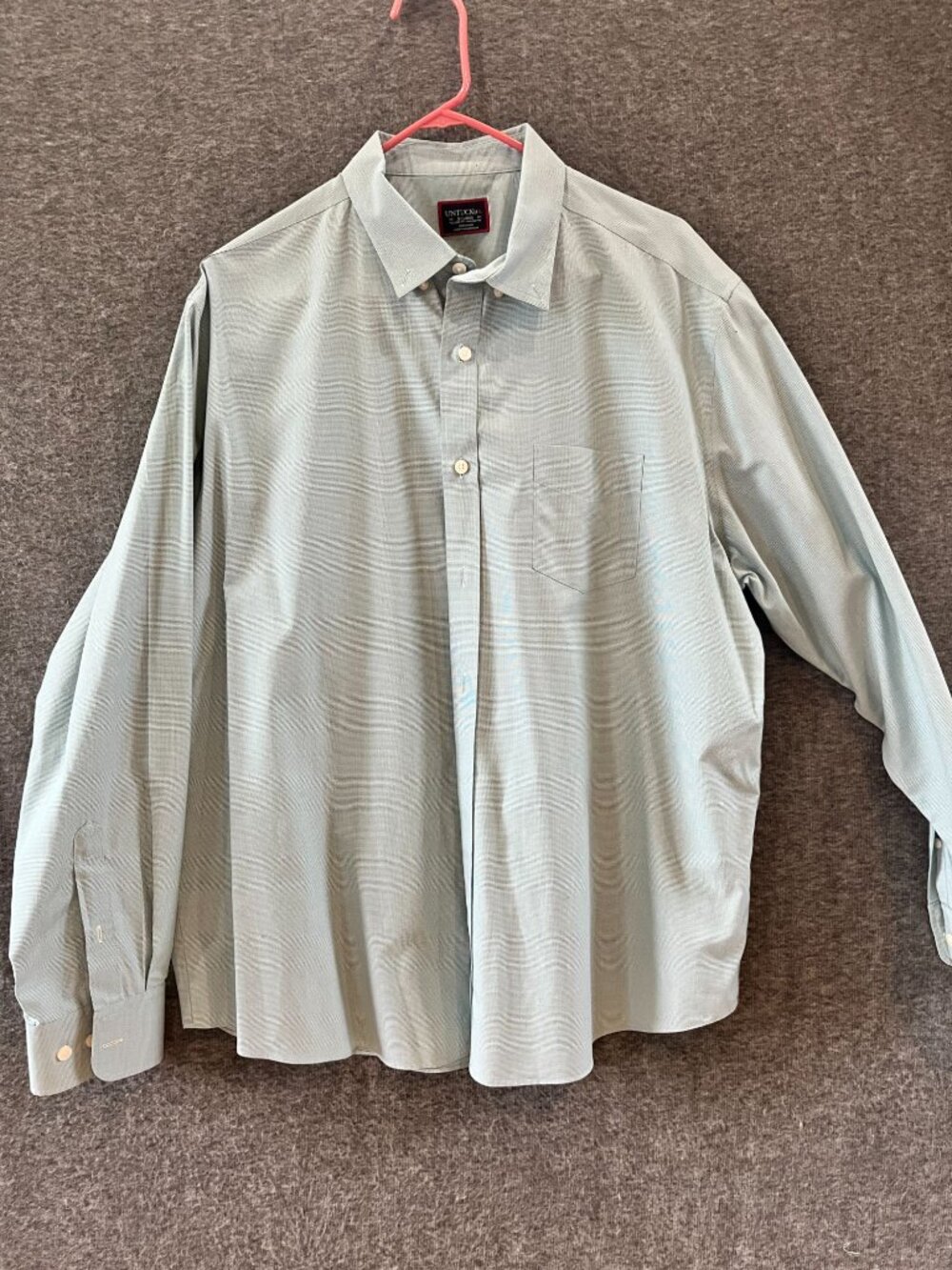 untuckit relaxed fit wrinkle free mens long sleeve 100% cotton XL micro gingham
